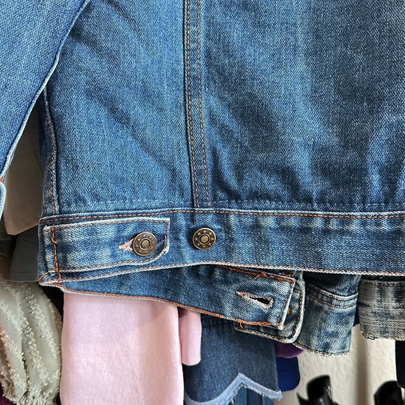 Rustic Denim Jacket, size small, lined pink warm, - Picture 11 of 12